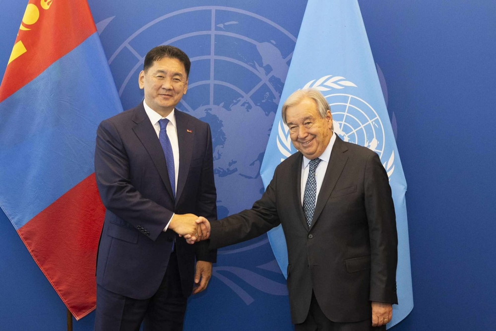 Ерөнхийлөгч У.Хүрэлсүх НҮБ-ын Ерөнхий нарийн бичгийн дарга Антонио Гутеррештэй уулзав